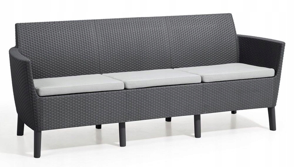 Ogrodowa polirattanowa sofa SALEMO - trzyosobowa,