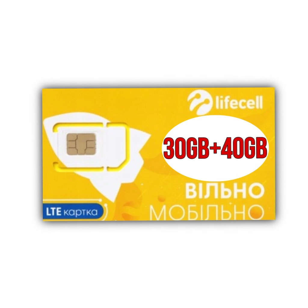 Karta SIM Internet Lifecell Ukraina Turcja UE do 70 GB