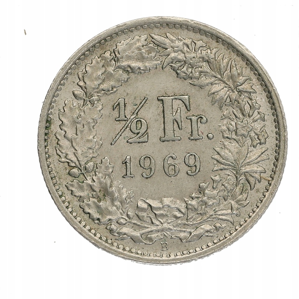 Szwajcaria - 1/2 franka Stojąca Helvetia 1969 r