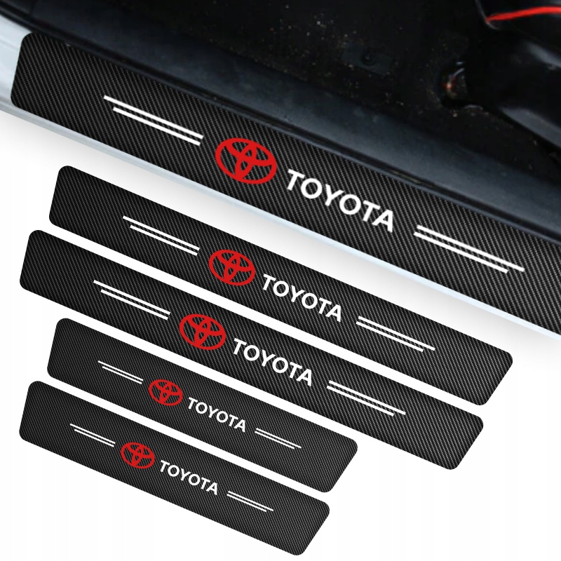 Naklejki ochronne na progi samochodowe 4 szt. z logo TOYOTA