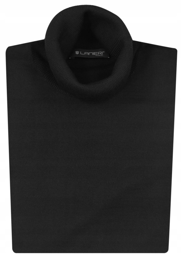 Klasyczny czarny golf męski sweter Lanieri SW10 XL
