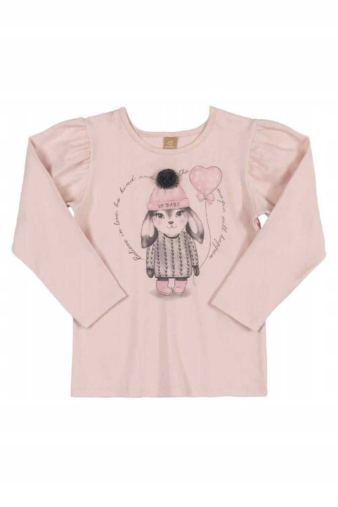 Dziewczęca bluzka z długim rękawem różowa Up Baby, r. 116