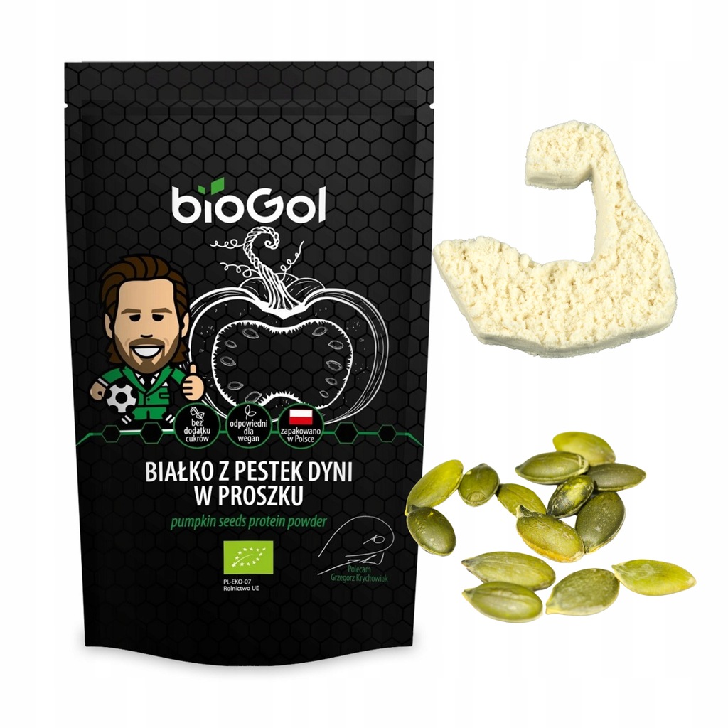 EKOLOGICZNE BIAŁKO Z PESTEK DYNI BIO 150g BIOGOL DLA WEGAN