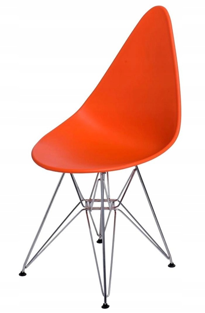 Krzesło NOWOCZESNE DO KUCHNI pomarańczowe, metal