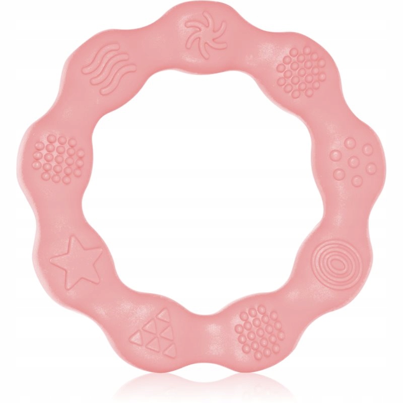 BabyOno Be Active Silicone Teether Ring gryzak Pink 1 szt.