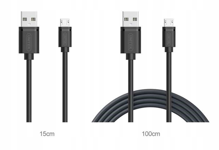 Zestaw kabli 2-w-1 USB - microUSB, 1.0m + 15cm;