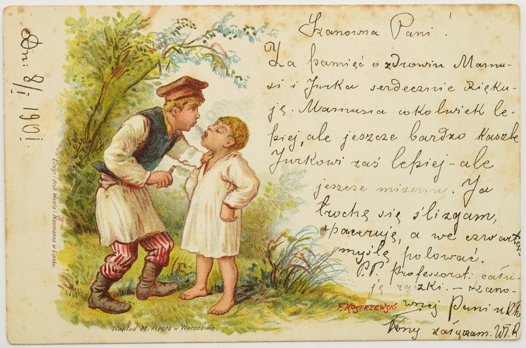 Franciszek Kostrzewski Satyra Karykatura Lit. Wezla i Naumanna Lipsk 1900 2