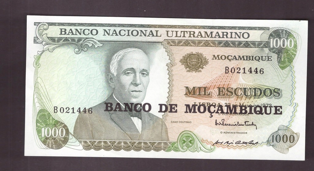 Mozambik - banknot - 1000 Escudos 1972 rok