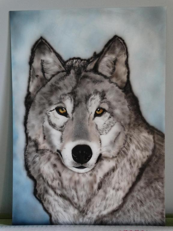 Ręcznie malowany obraz "Wilk"