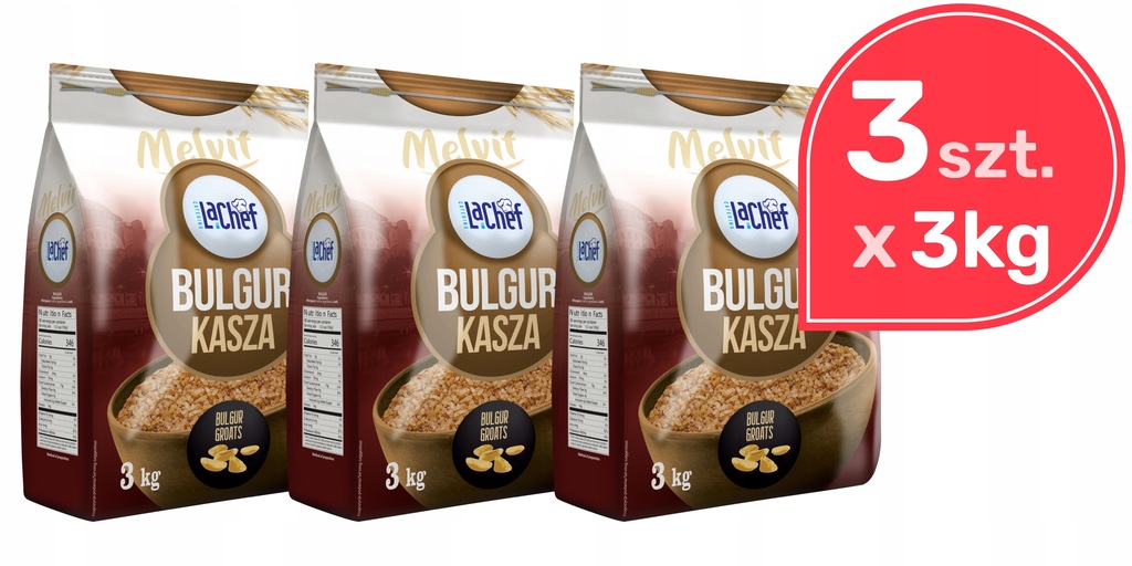 KASZA BULGUR TURCJA LA CHEF 9 KG (3 X 3 KG)