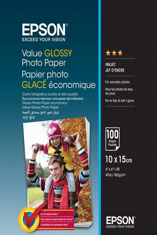 Epson Value Glossy Photo Paper - 10x15cm - 100 Ark
