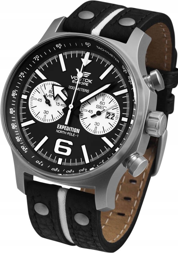 Купить Мужские часы на черном кожаном ремешке Восток Европа 6С21 ...