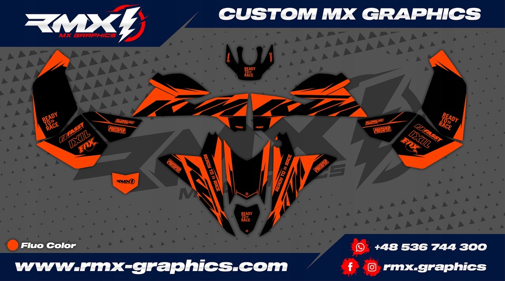 Okleina / Naklejki quad KTM SX XC 450 505 525 Fluo