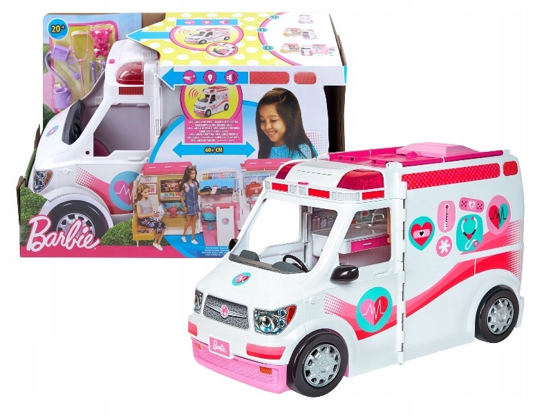 Karetka mobilna Mattel FRM19 Barbie klinika 2 w 1