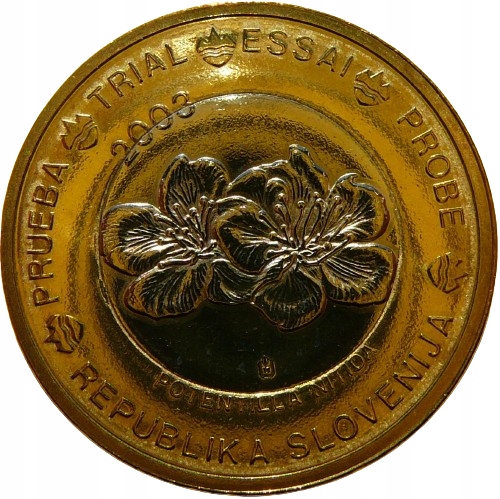 *1 EURO SŁOWENIA 2003 KWIAT PIĘCIORNIK PRÓBNA