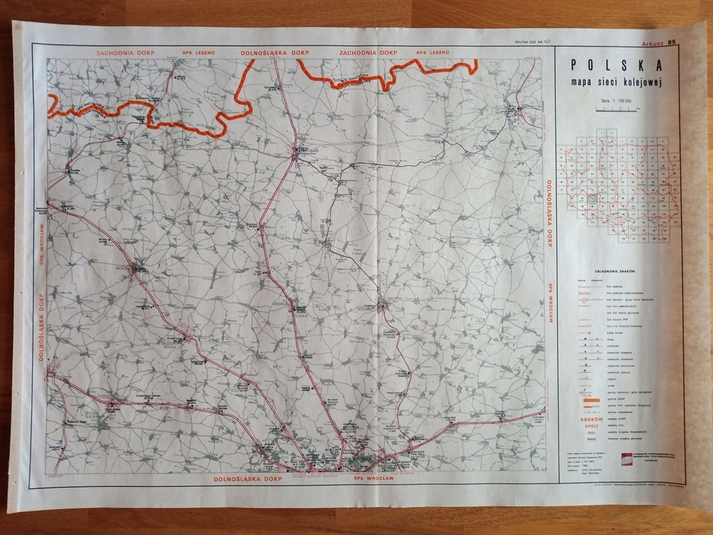 Wrocławska Kolej Dojazdowa - dokładna mapa z 1984