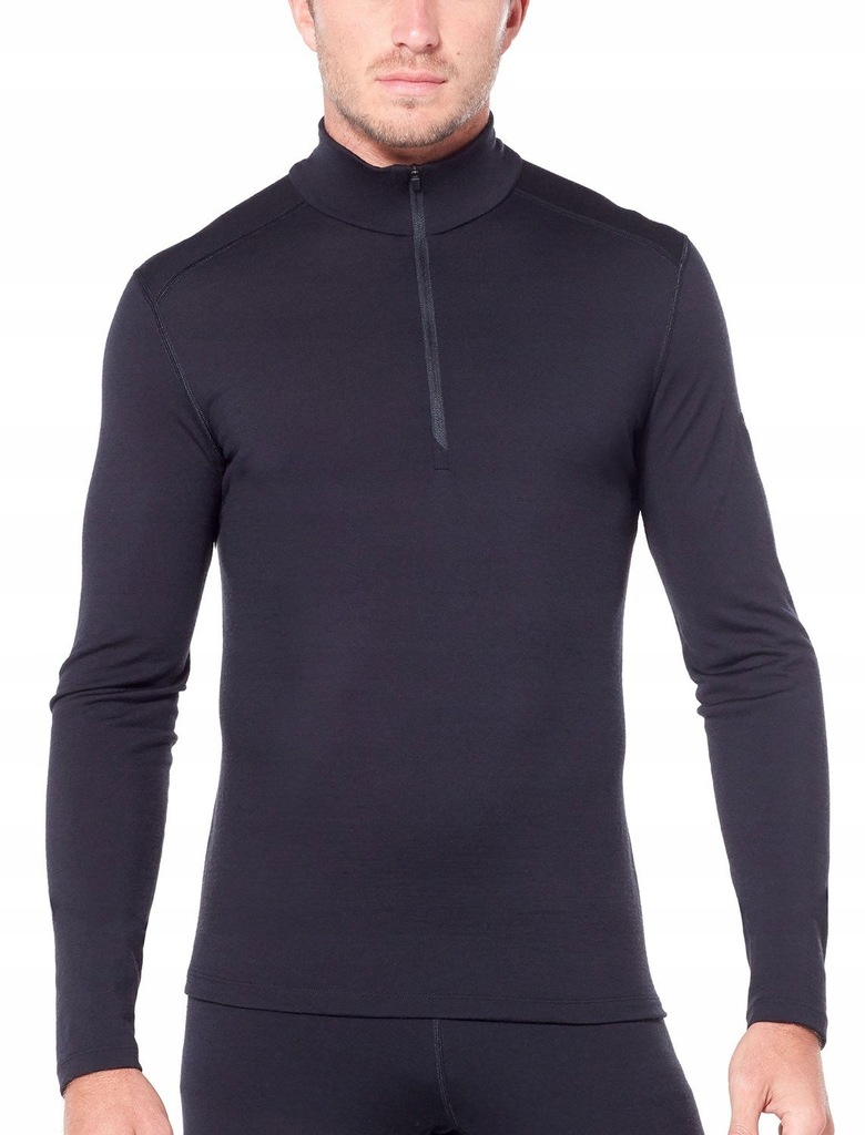 ICEBREAKER M 200 OASIS LS HALF ZIP BLACK,MEDIU