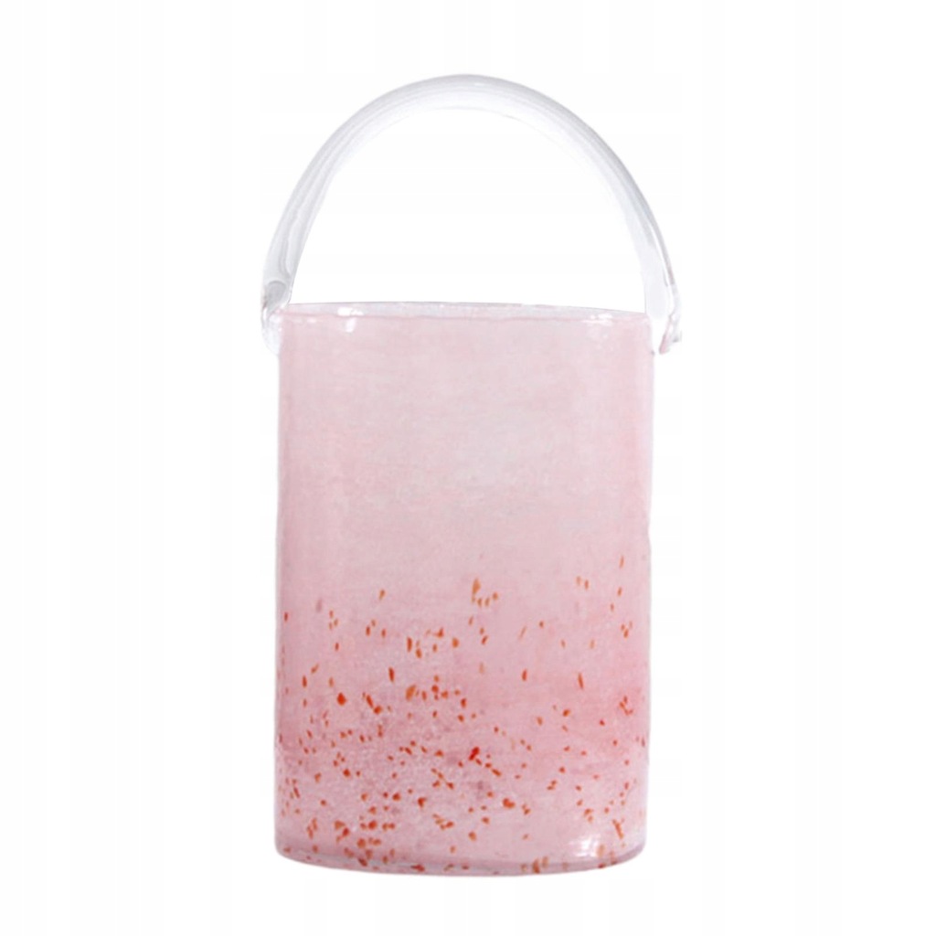 Glass Bag Vase with Handle Cherry Medium Bucket