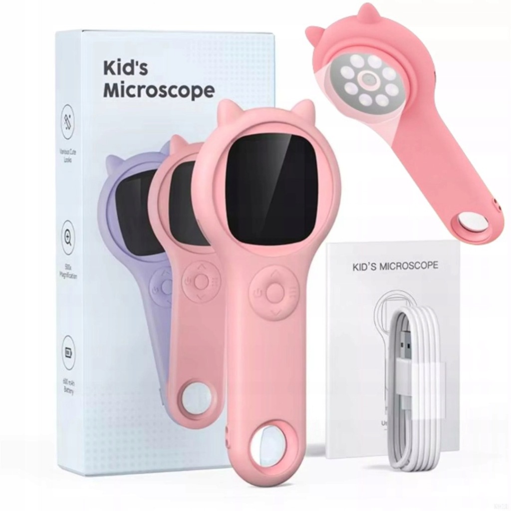 Przenośny ręczny mikroskop elektroniczny dla dzieci 500x 2'' aparat 355R Lu