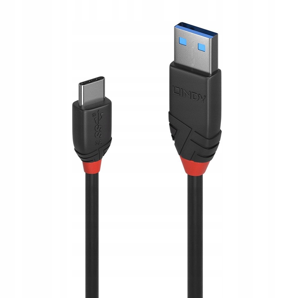Przewód USB 3.2 Gen 2 Lindy Black Line, 0,5m, A-C