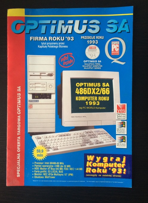 Ulotka katalog broszura OPTIMUS z 1994 roku
