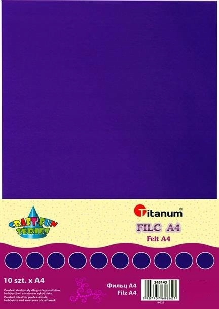 Filc dekoracyjny, 10ark format A4 fiolet CRAFT-FUN