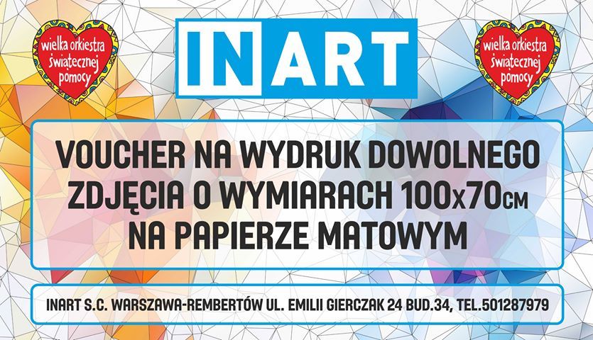 INART - voucher na wydruk dowolnego zdjęcia 100x70