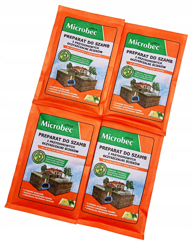 MICROBEC DO SZAMBA OCZYSZCZALNI CYTRYNOWY 4 x 25g