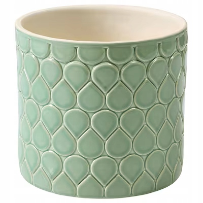 OSŁONKA DONICZKI CERAMICZNA ZIELONA 9 CM CHIAFRON