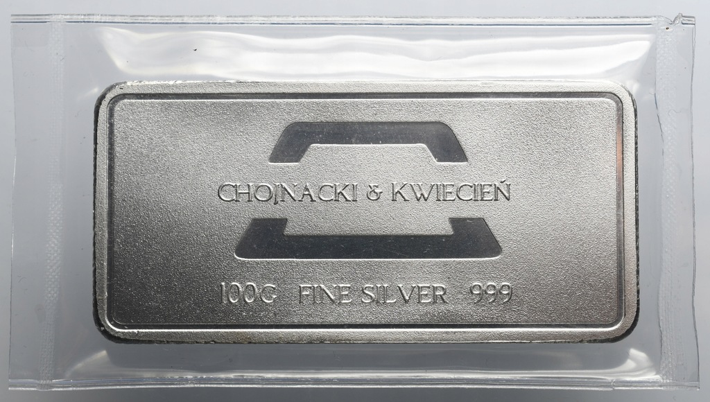 6. Sztabka 100 gram Ag999 CHOJNACKI&KWIECIEŃ