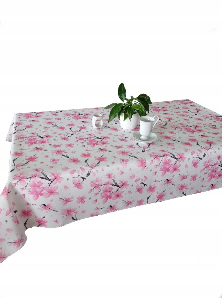 Obrus plamoodporny w kwiaty wiśni 155X500