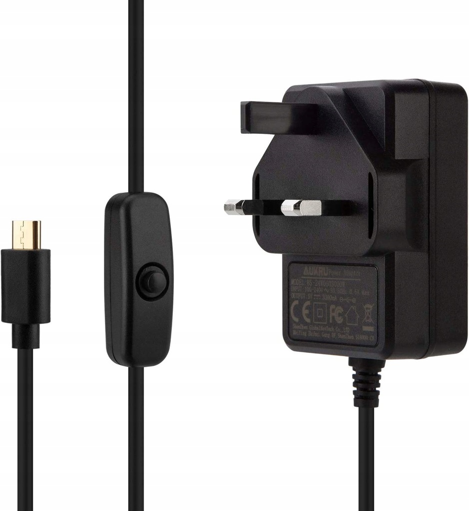 ZASILACZ MIKRO USB Z WŁĄCZNIKIEM RASPBERRY PI 3