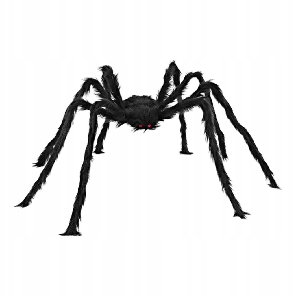 Halloween Spider Decoration Red Eyes Realistic Black Scary Spider for 200cm