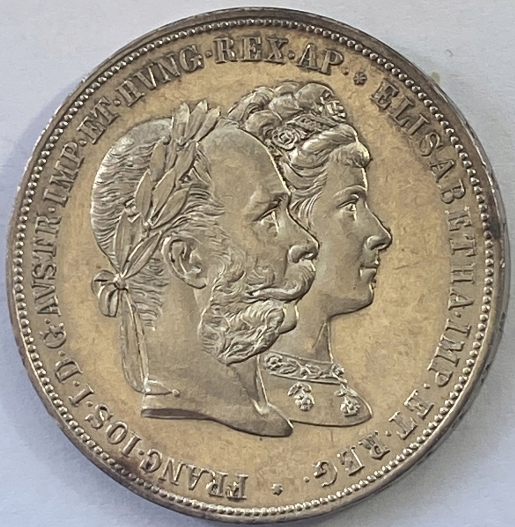 Austria Franciszek Józef 2 Floreny 1879 zaślubiny *133