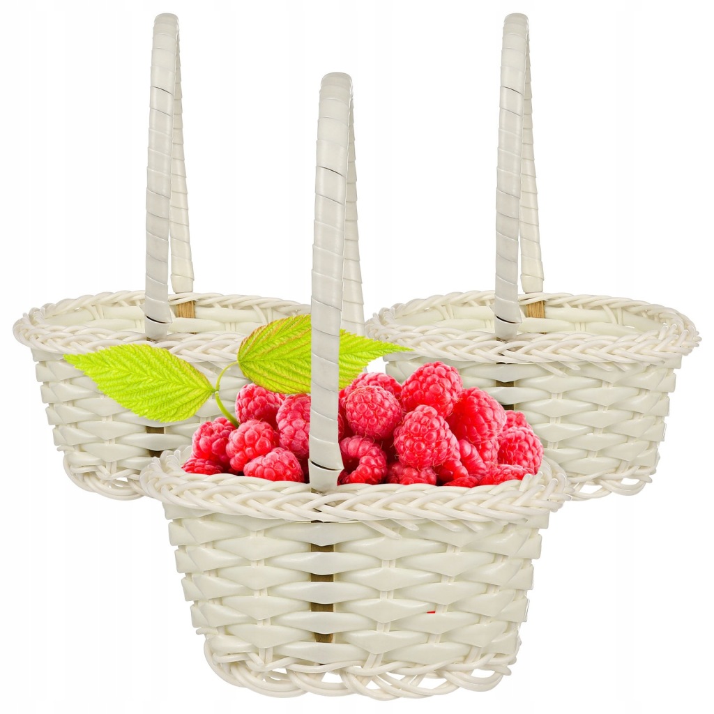 10 PCS WOVEN RATTAN FLOWER BASKETS CHILDREN HANDHELD PICKING VEGETABLE FRUI