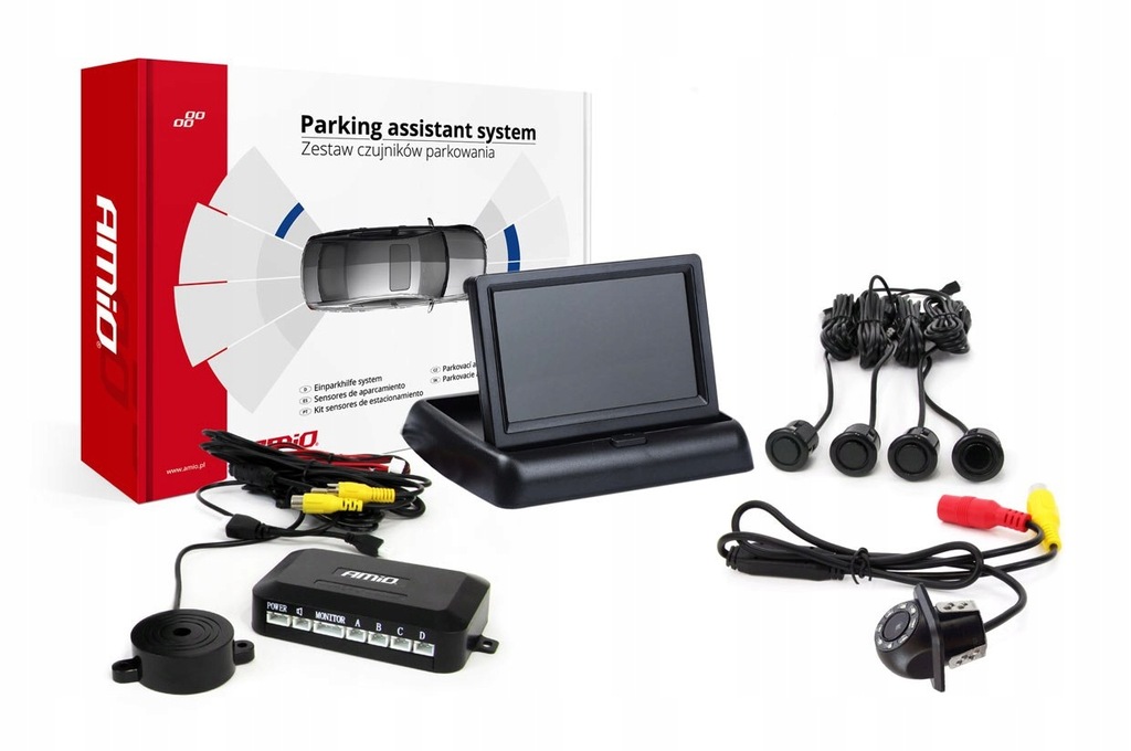 Zestaw czujników parkowania tft02 4,3" z kamerą hd-305-led