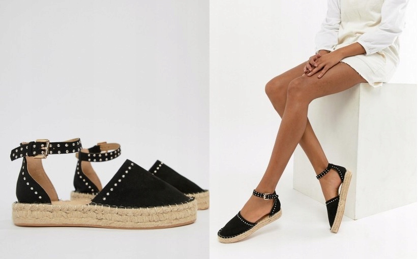 21D#A13*TRUFFLE COLLECTION ESPADRYLE CZARNE 38 P00