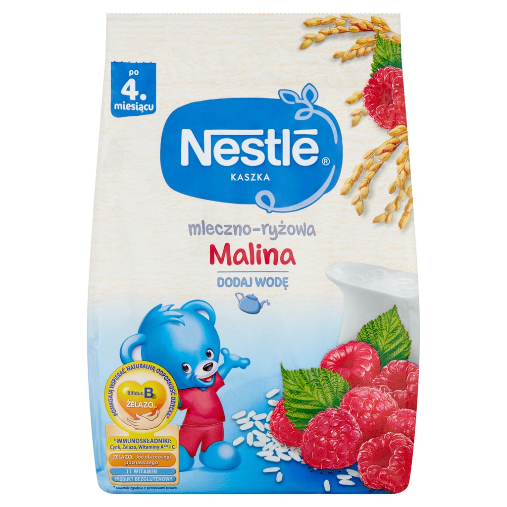 KASZKA NESTLE 230g ML RYZ MALINA 4M