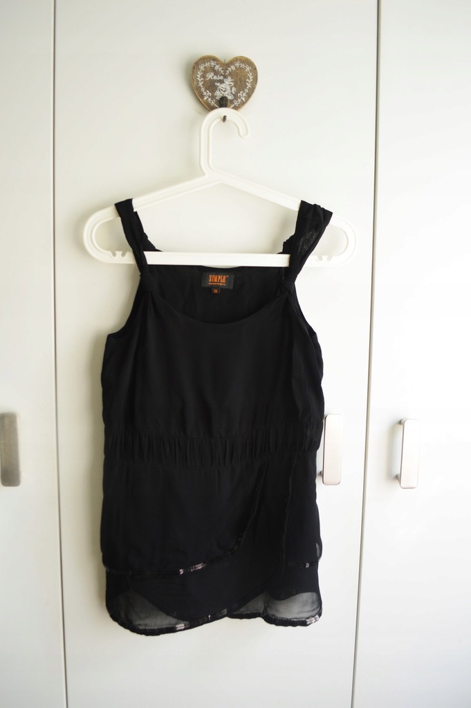 SIMPLE ekskluzywna bluzka M 38 czarna stylowa