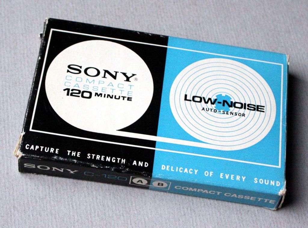 Sony Compact Cassette C-120, rok 1970.