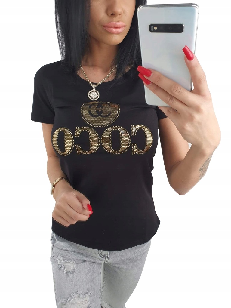 BLUZKA T-shirt COCO BLACK 36/S NOWOŚĆ!!