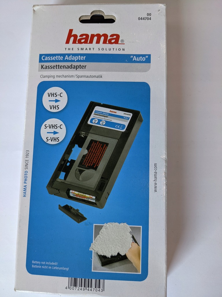 Adapter kaset VHSC na VHS Hama 44704 N3/105 11110311574 oficjalne