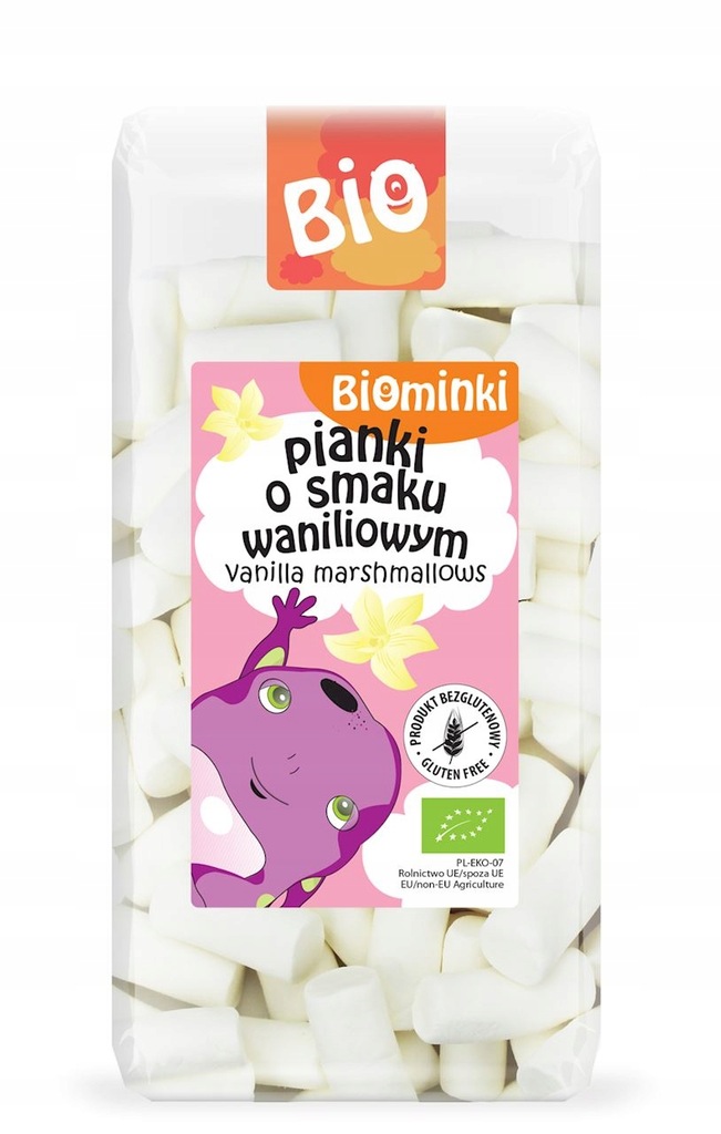 BIOMINKI Pianki o smaku waniliowym bezglutenowe BIO 100g