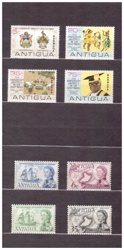 Mi 314-317, 184-187 **Antigua od 1967 roku