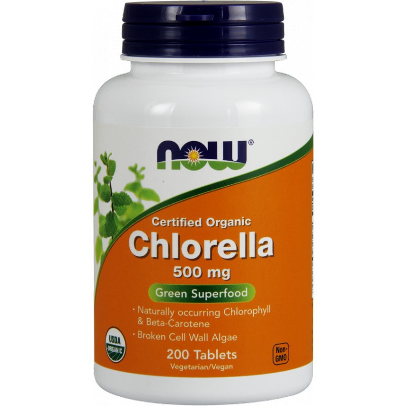 Now Foods Chlorella 500 mg Organic 200tab