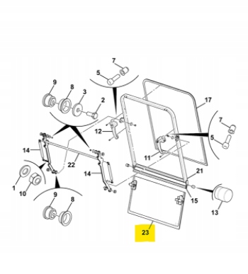 Szyba dolna JCB JS 130,145,160,220