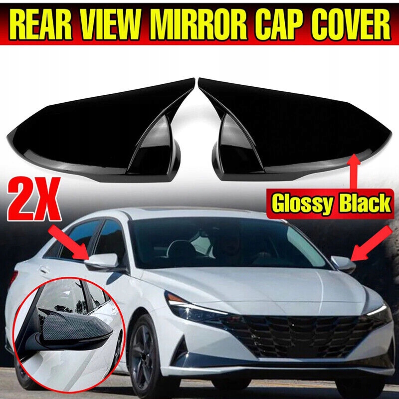dla szt. Błyszcząca czarna osłona lusterka bocznego Hyundai Elantra 2021 20