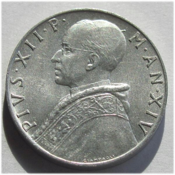 Watykan 10 lirów 1952