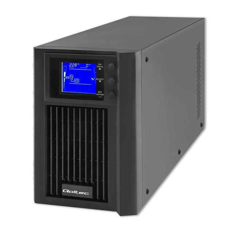 Zasilacz awaryjny UPS Qoltec On-line | Pure Sine Wave | 2kVA | 1.6kW | LCD