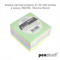 Kostka samoprzylepna 4 kolory Pastel 400 kartek